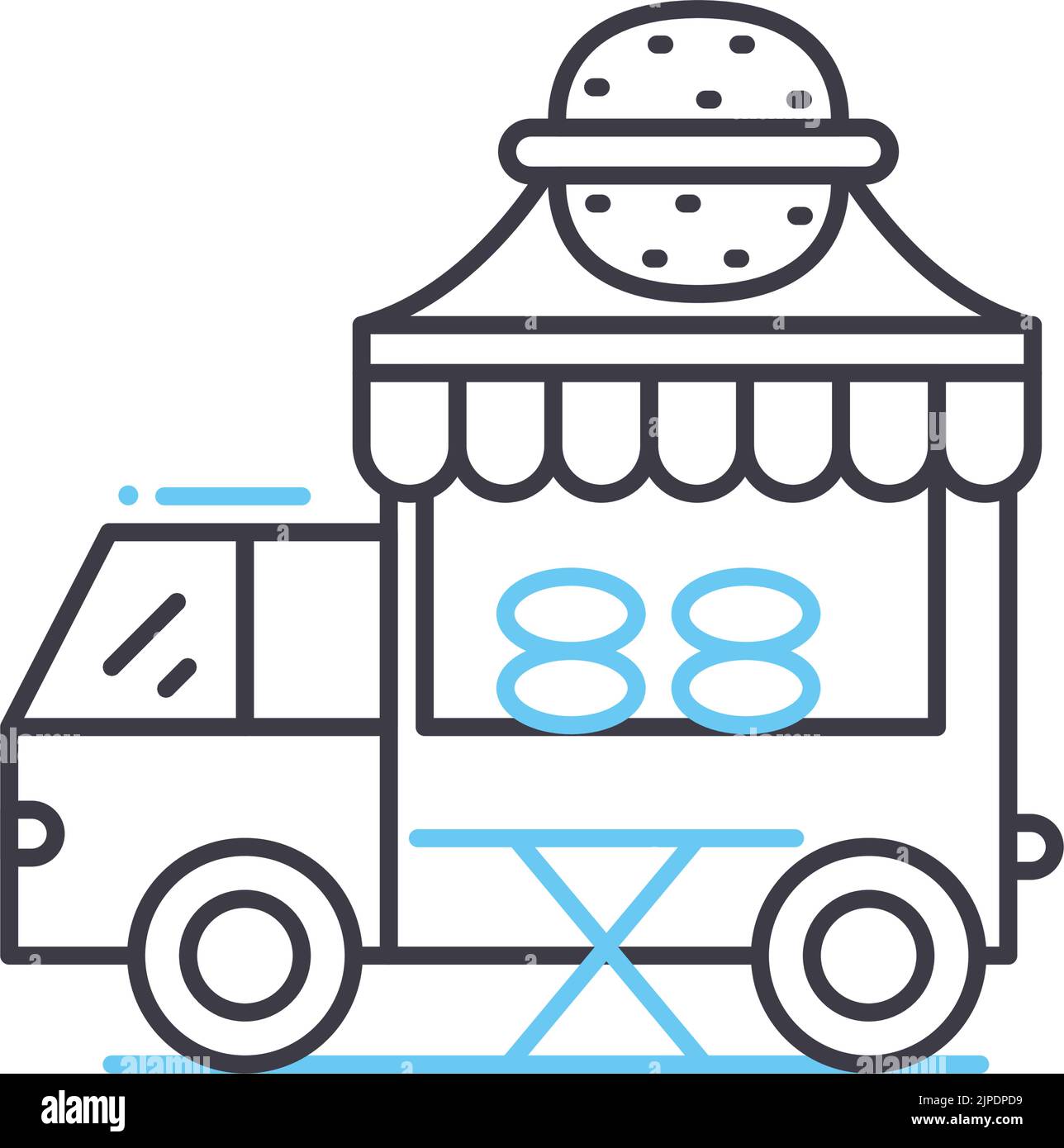 foodtruck line icon, outline symbol, vector illustration, concept sign Stock Vector