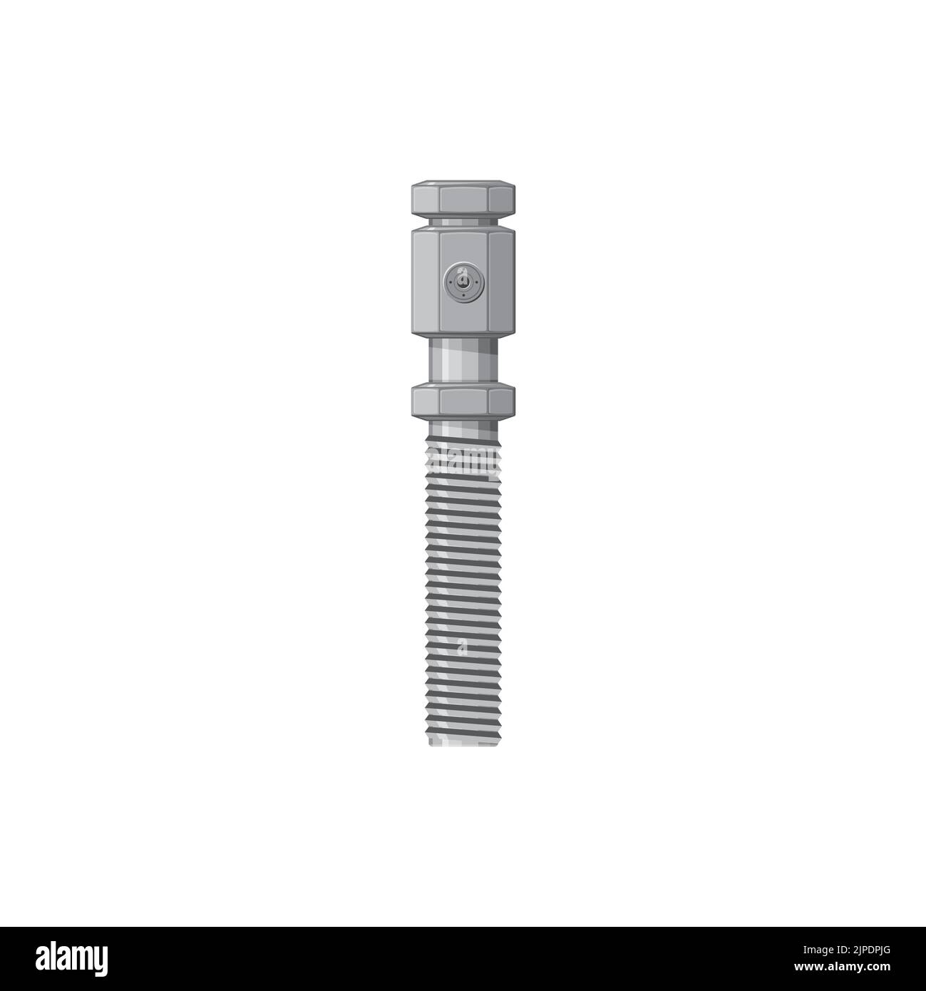 Car detail, metal spare part with screw isolated icon. Vector steering