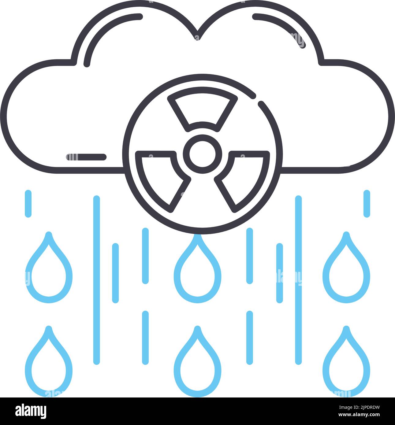 nuclear rain line icon, outline symbol, vector illustration, concept sign Stock Vector