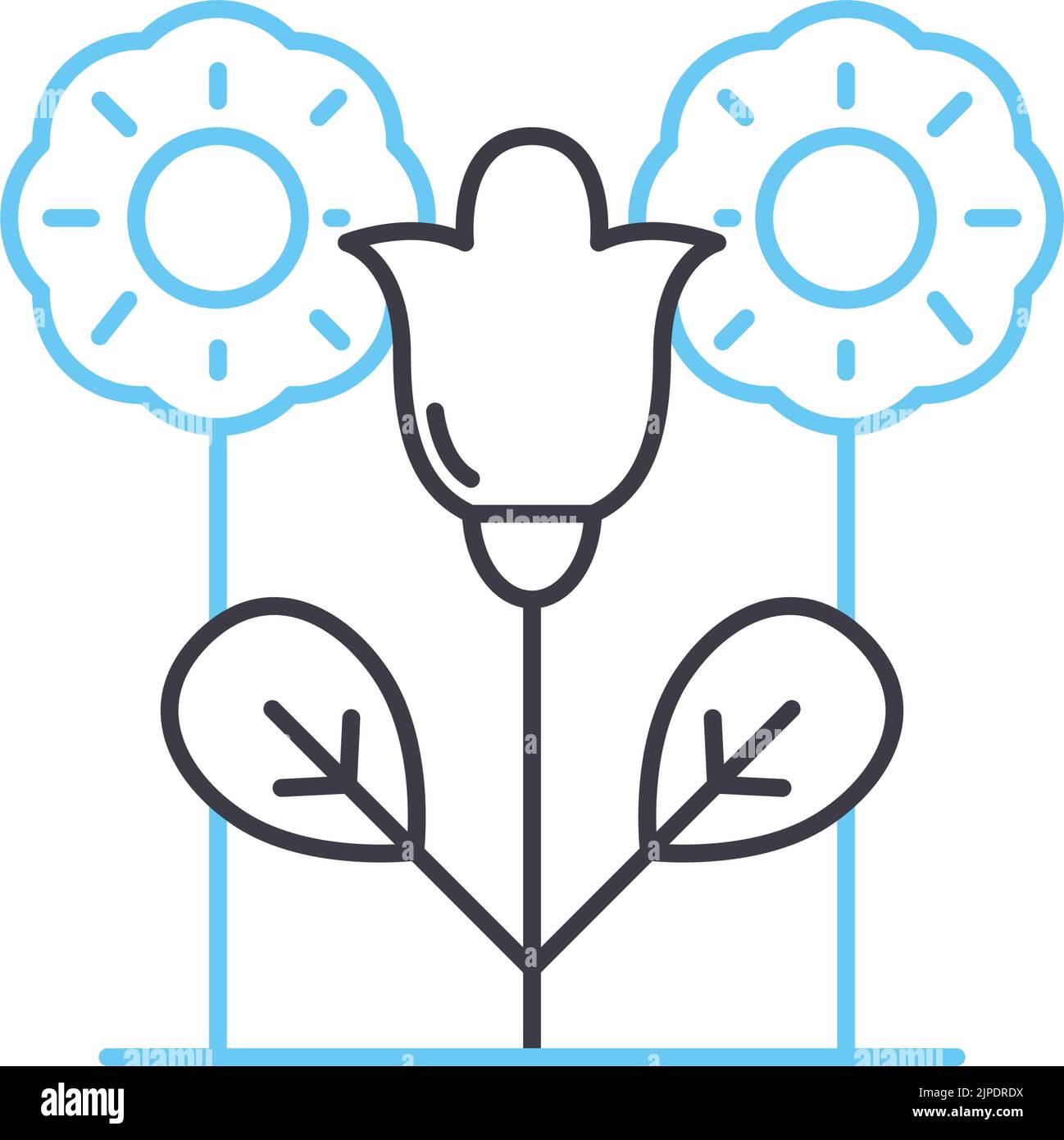spring line icon, outline symbol, vector illustration, concept sign ...