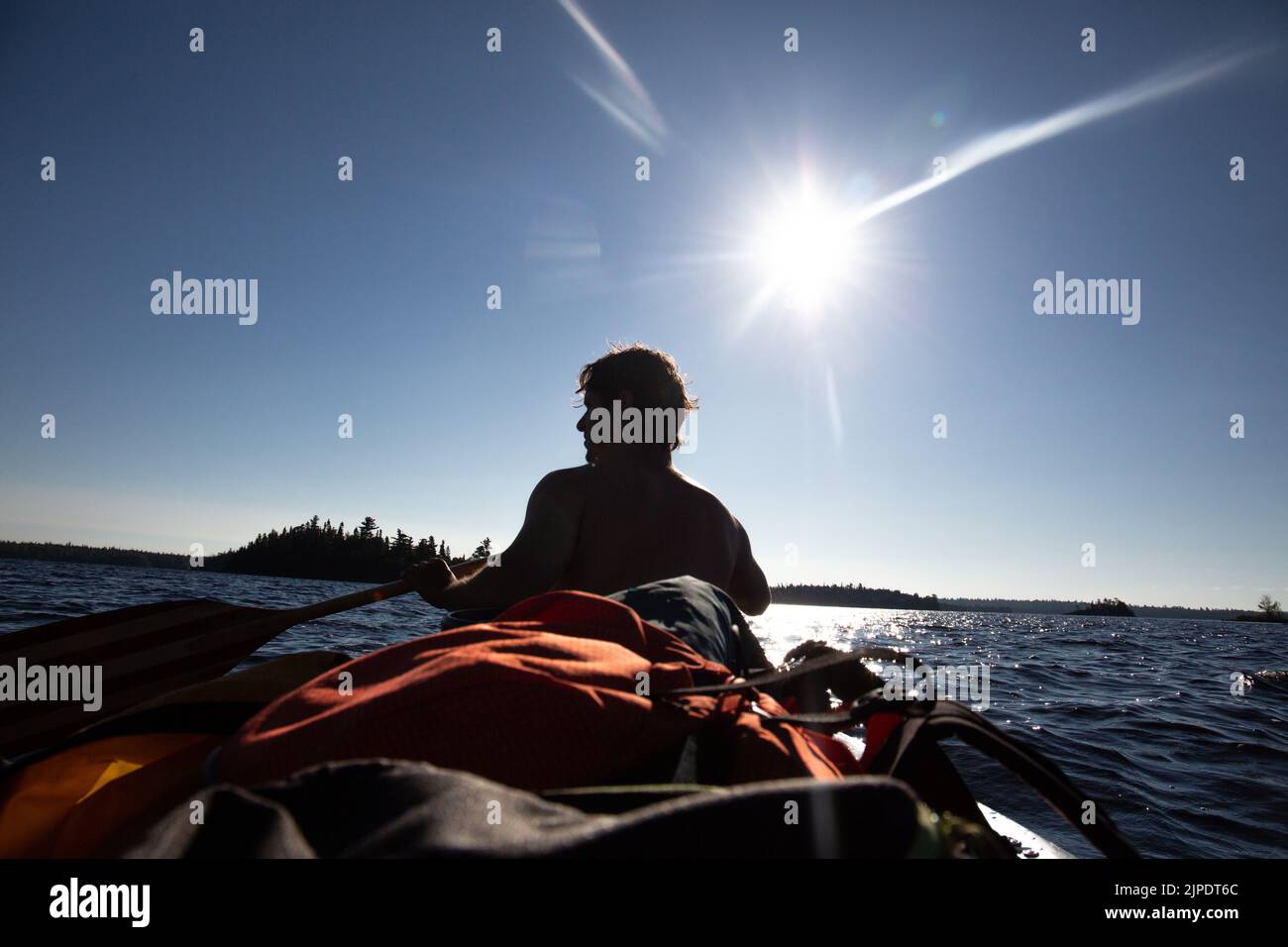 Canoe Camping adventure in Quebec Stock Photo Alamy