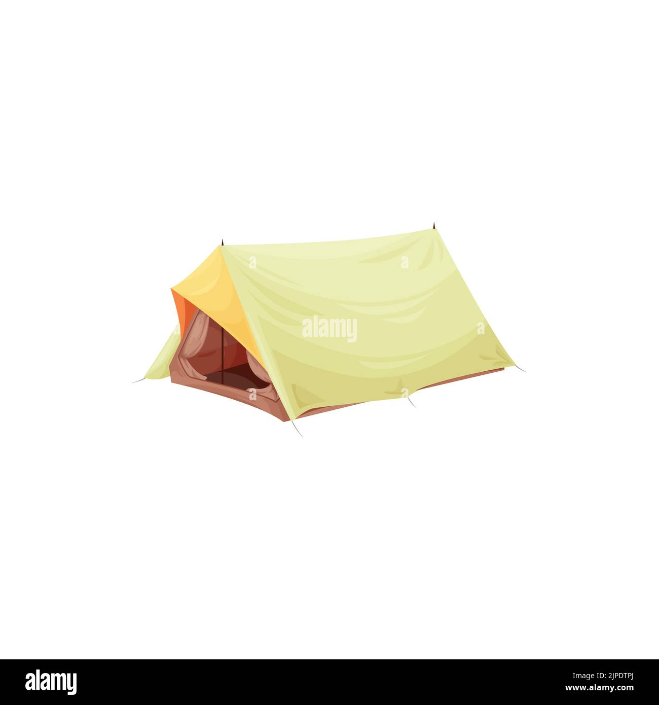 Camping tent for two person, triangle awning isolated realistic icon