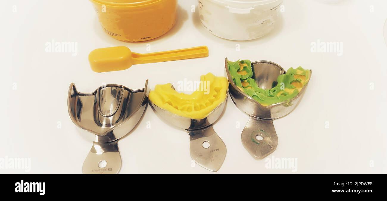 A closeup shot of dental instruments - prosthetics, invisalign ...