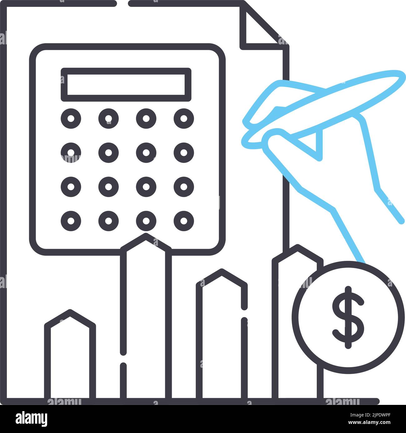 refinancing line icon, outline symbol, vector illustration, concept sign Stock Vector