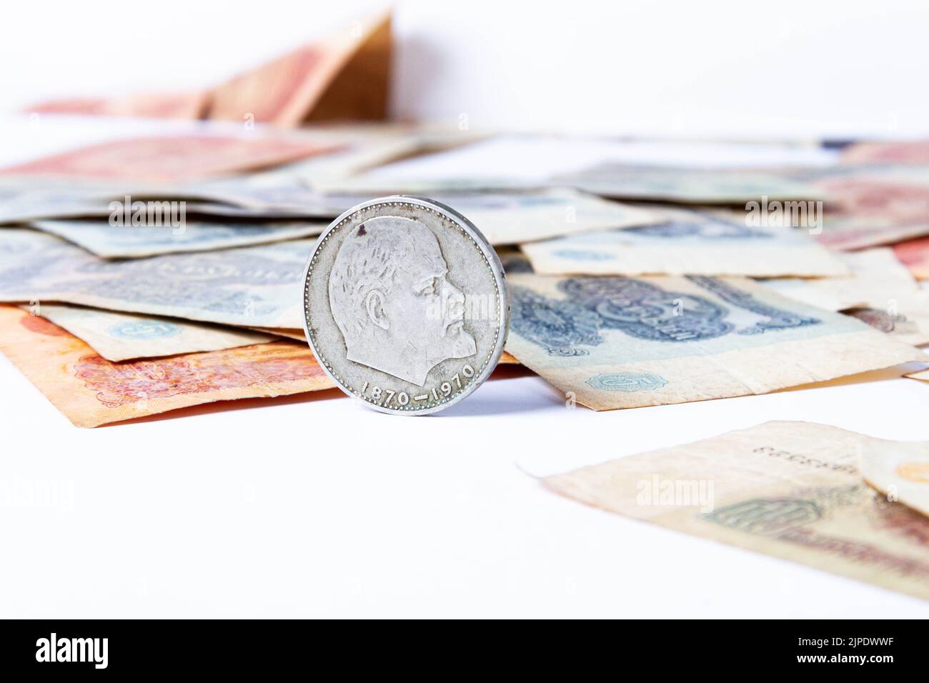 Soviet coin with Lenin. Payment in rubles. Sale of rubles. The Russian ...