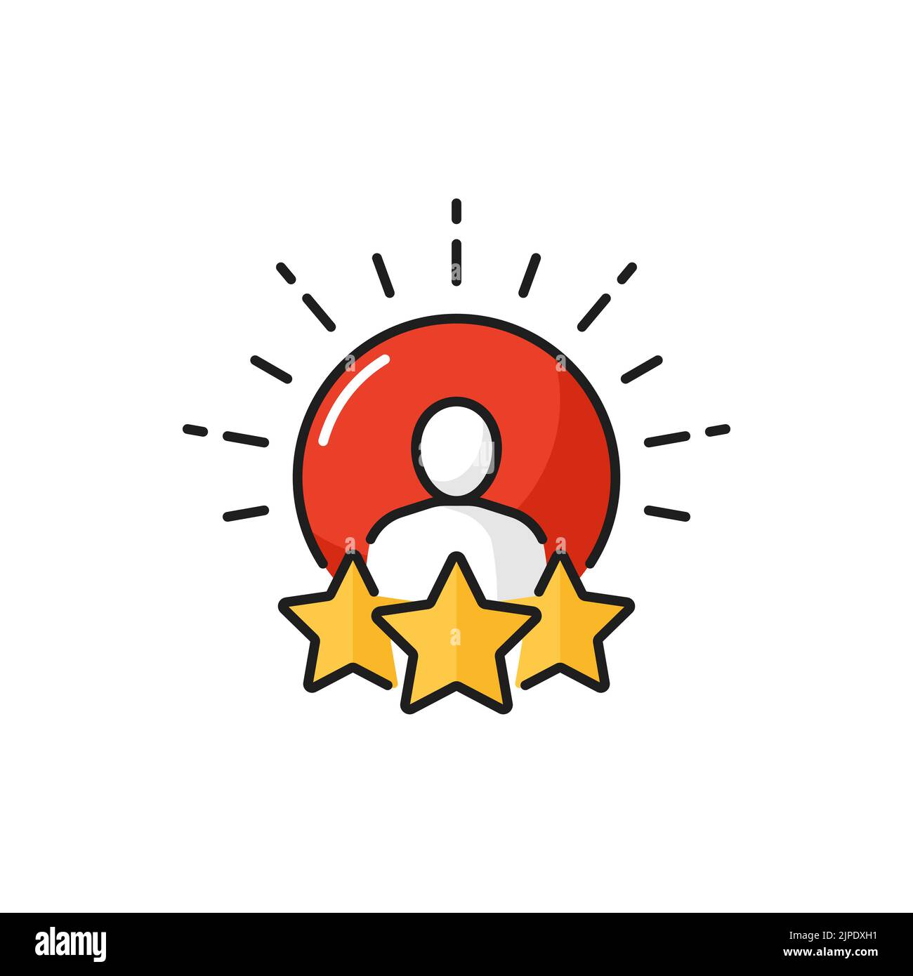 User experience and service quality rating color outline icon. Customer
