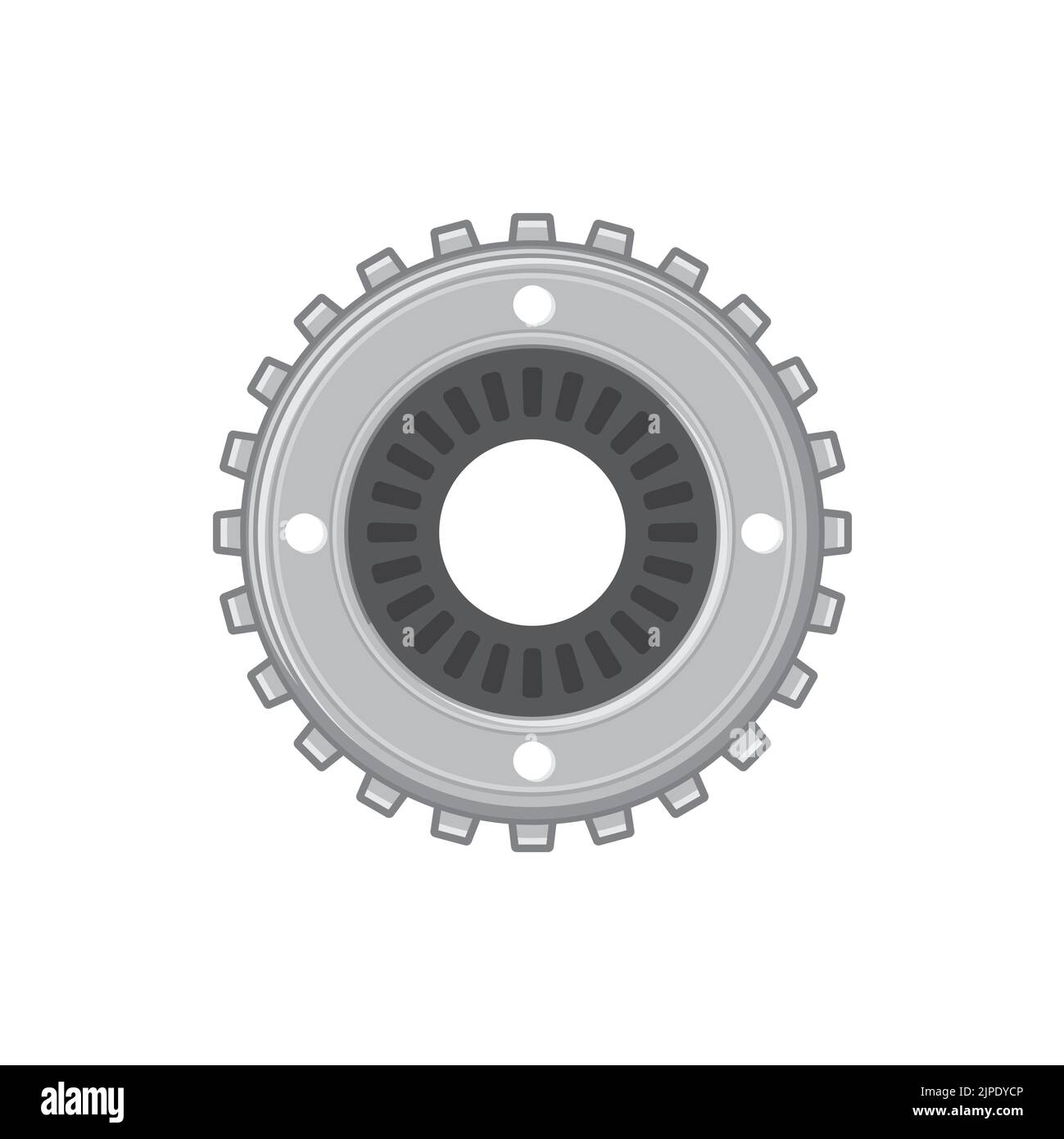Round mounting bracket car detail connector isolated realistic icon