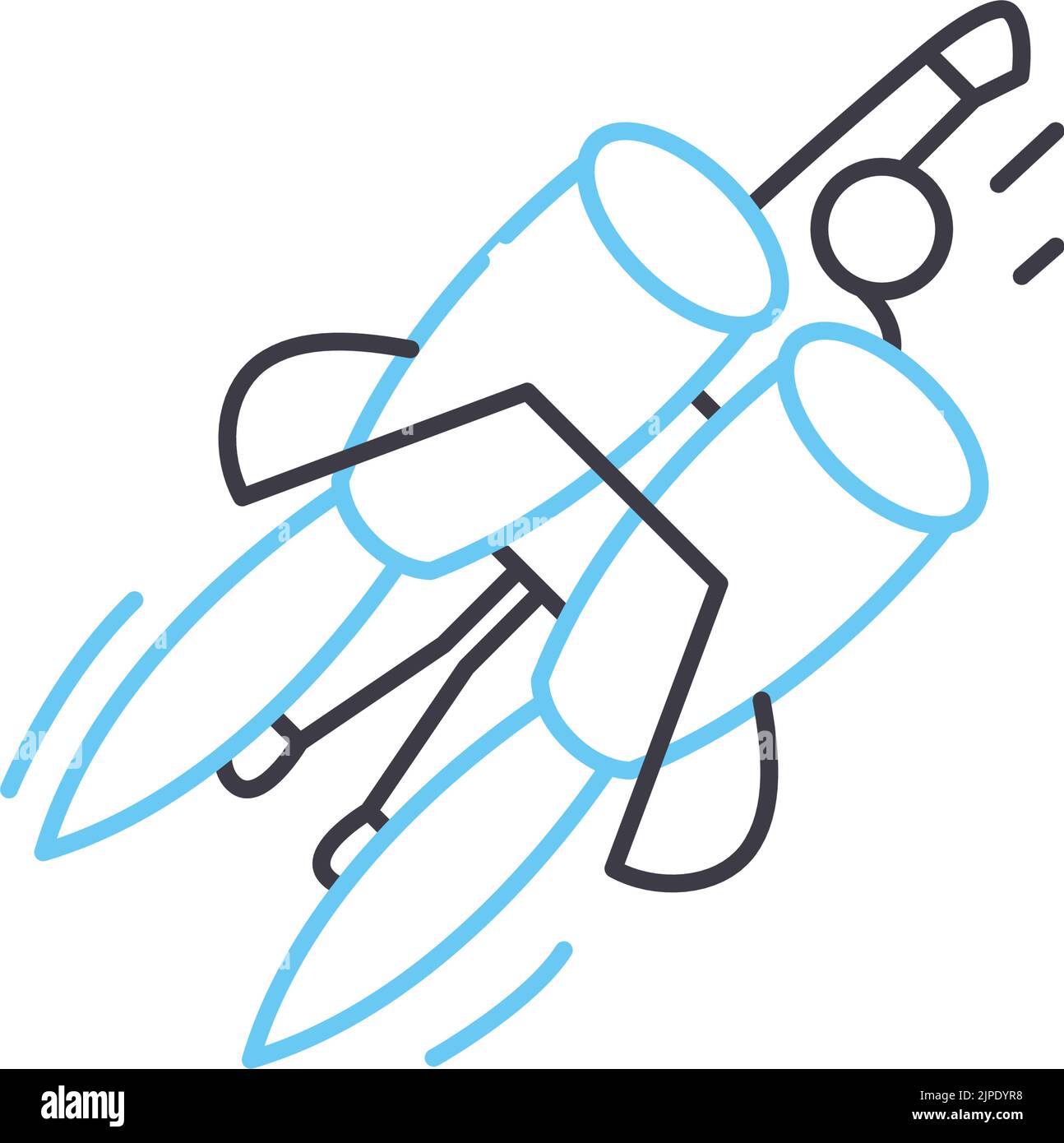 jet pack line icon, outline symbol, vector illustration, concept sign Stock Vector