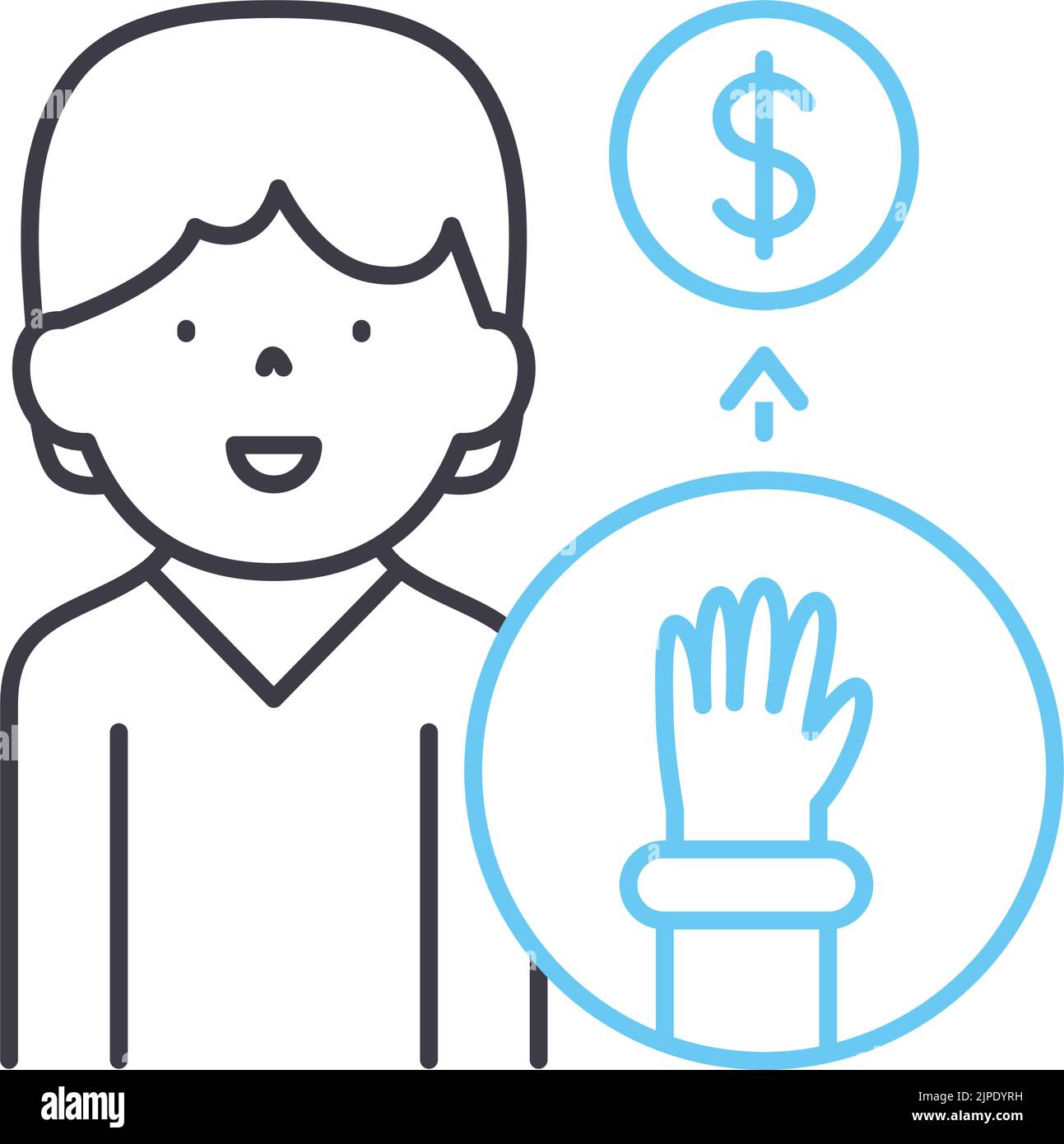 investor line icon, outline symbol, vector illustration, concept sign ...
