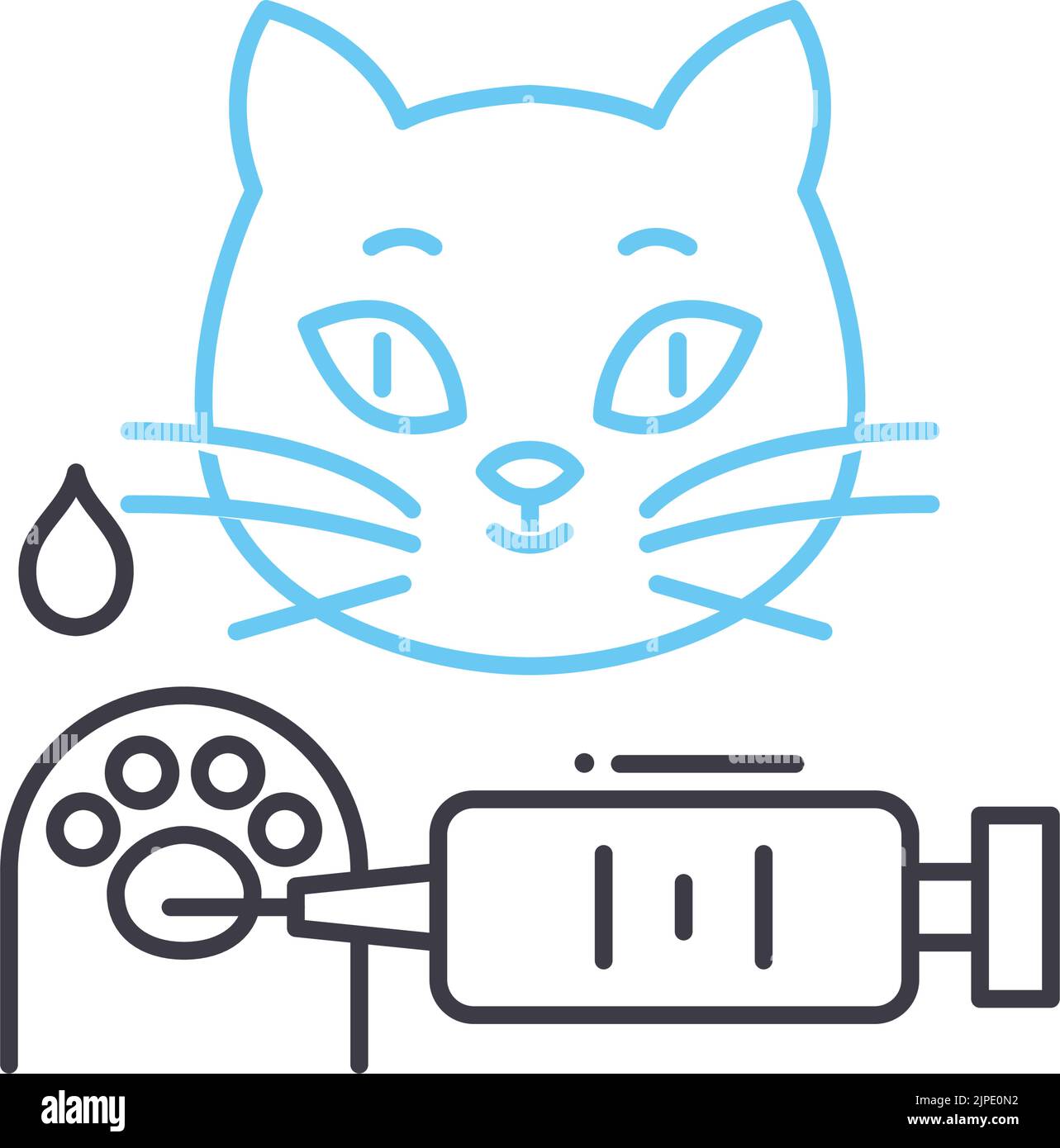 syringe line icon, outline symbol, vector illustration, concept sign
