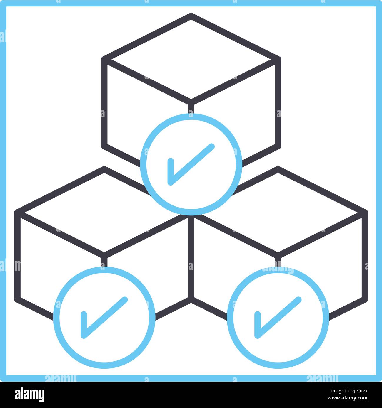 production priorities line icon, outline symbol, vector illustration, concept sign Stock Vector