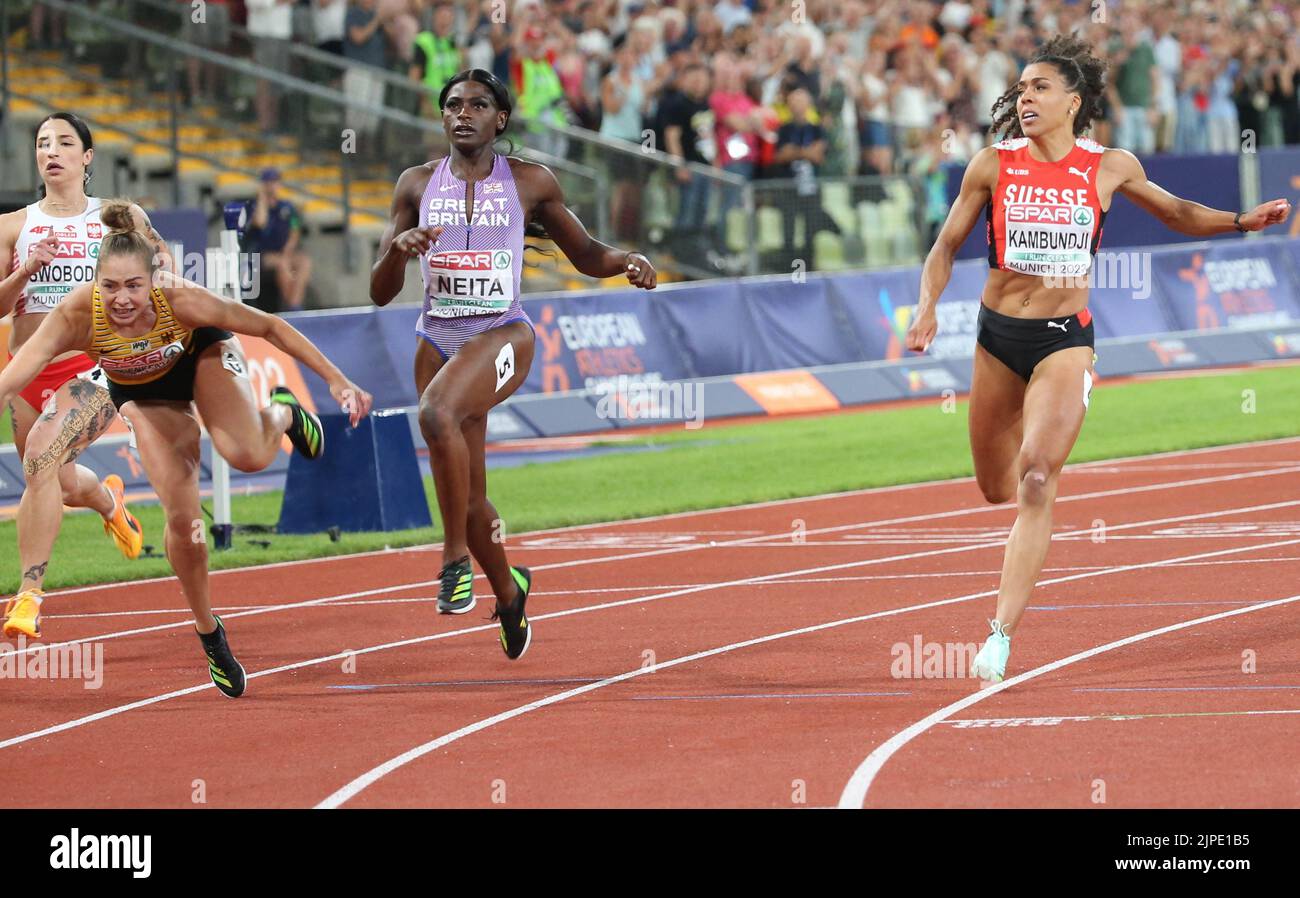 Gina Luckenkemper of Germany ,Daryll Neita of Great Britain and Mujinga