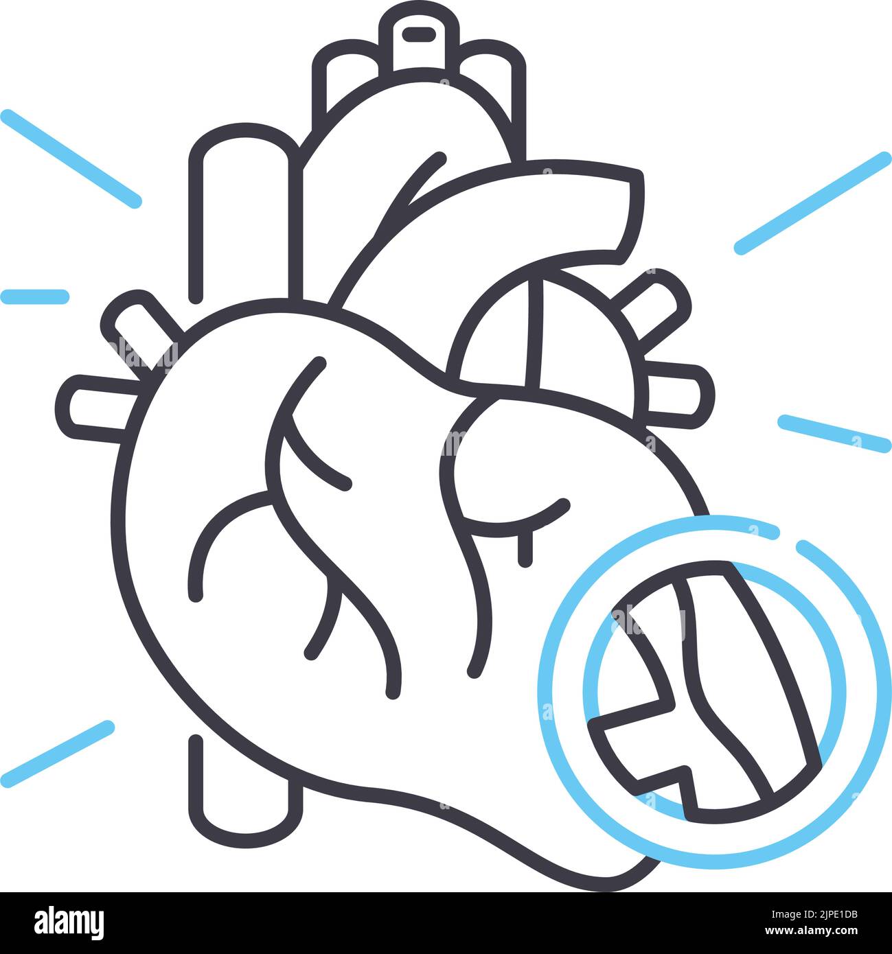 vascular diseases line icon, outline symbol, vector illustration, concept sign Stock Vector