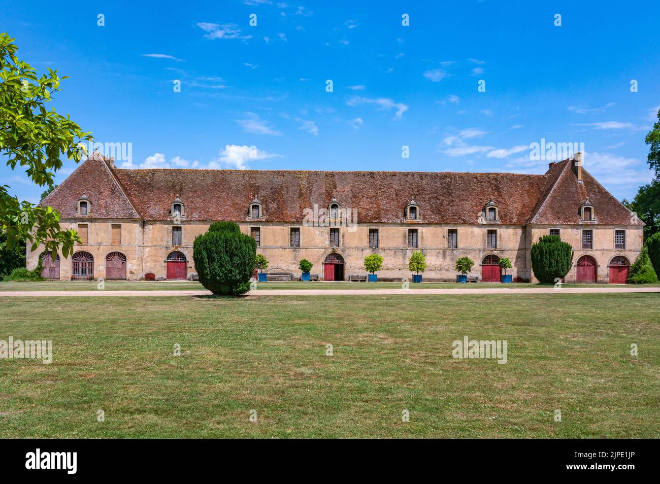 The  stables of the castle Château de Sully in Burgundy, France Stock Photo