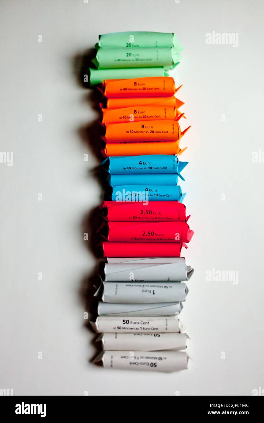 coins, money roll, coin, money rolls Stock Photo Alamy