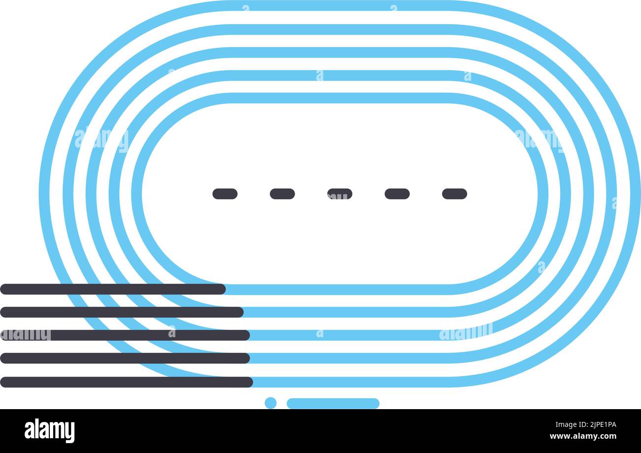 running track line icon, outline symbol, vector illustration, concept sign Stock Vector Image