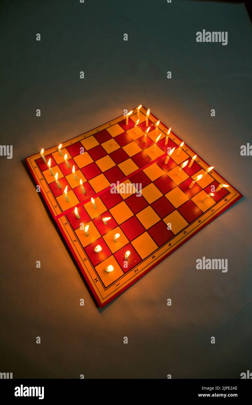 chess, strategy, candles, time pressure, strategies, candle, time pressures Stock Photo