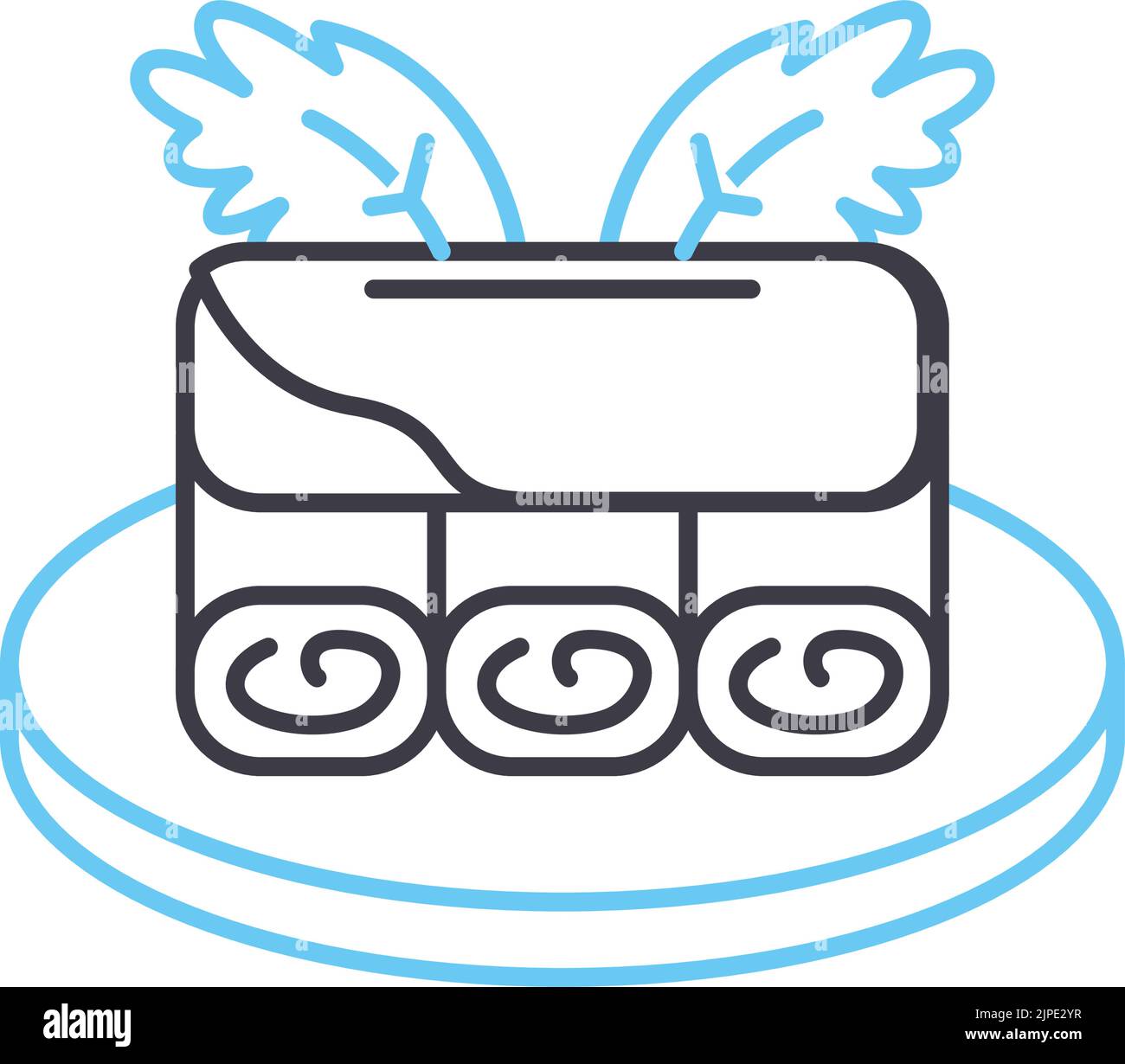 spring rolls line icon, outline symbol, vector illustration, concept ...