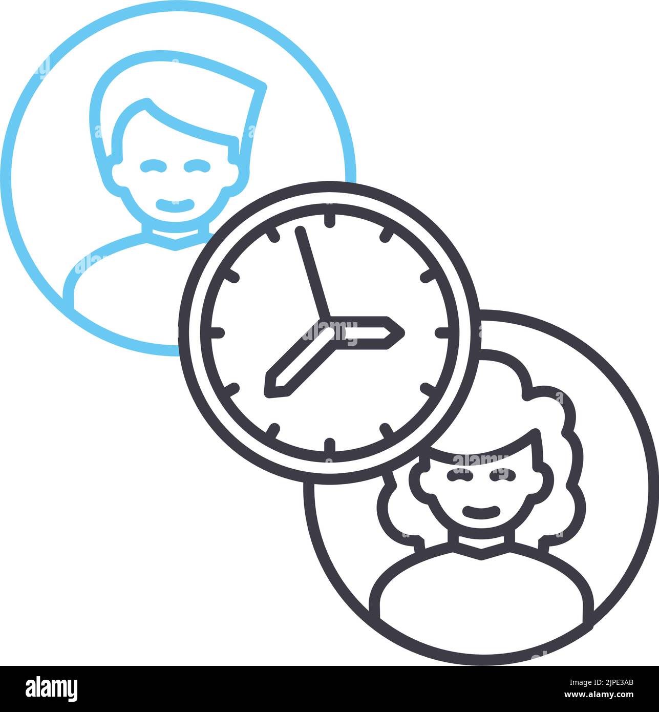 rotated shifts line icon, outline symbol, vector illustration, concept