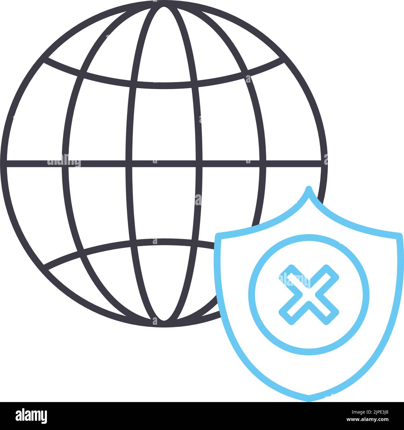global confidential line icon, outline symbol, vector illustration, concept sign Stock Vector