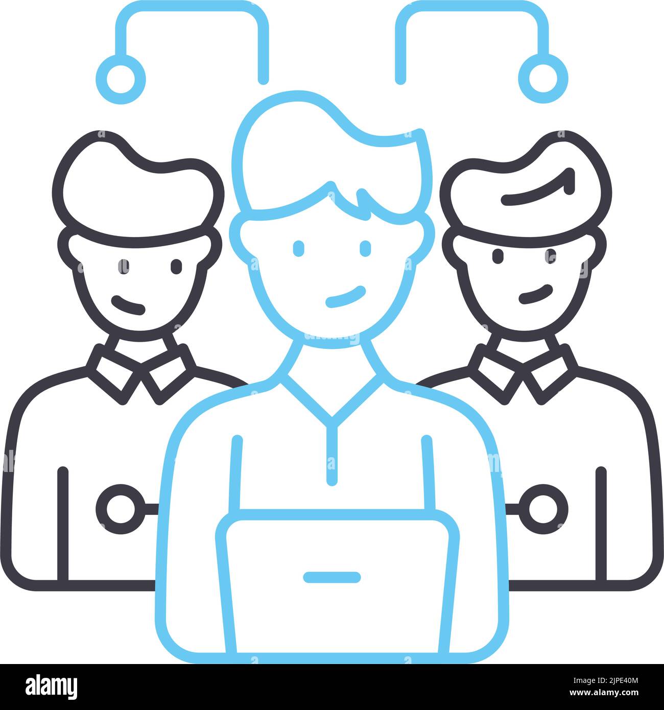 organization control line icon, outline symbol, vector illustration, concept sign Stock Vector