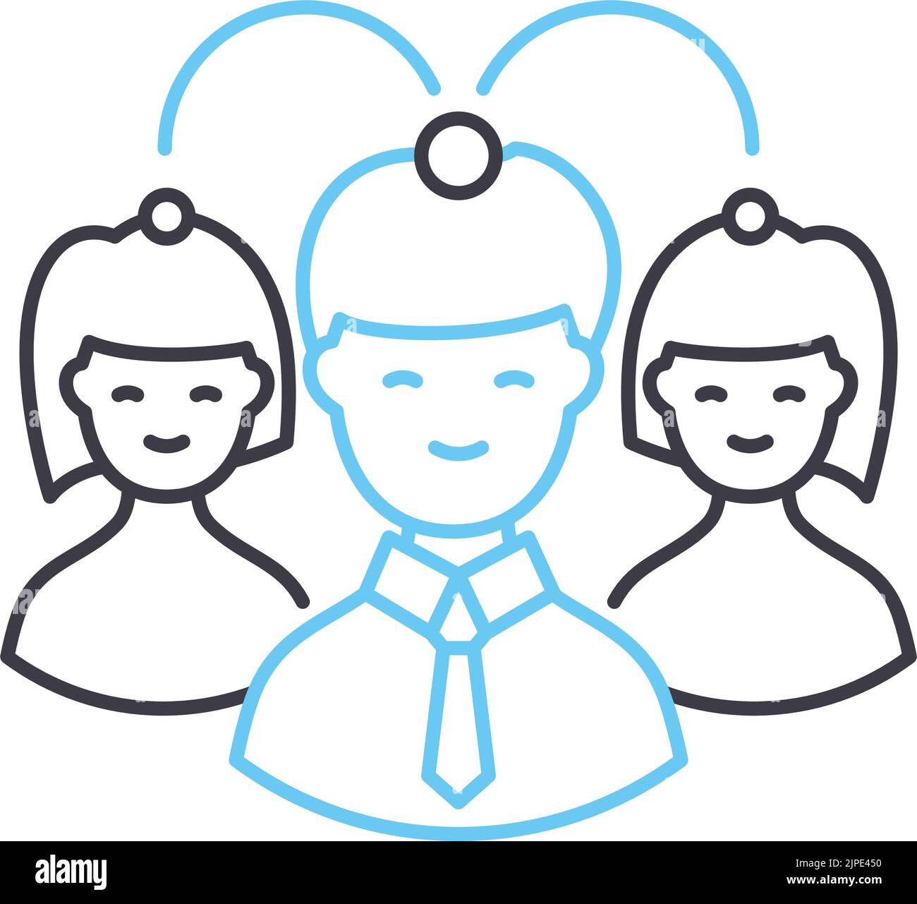 teamwork brainstorm line icon, outline symbol, vector illustration ...