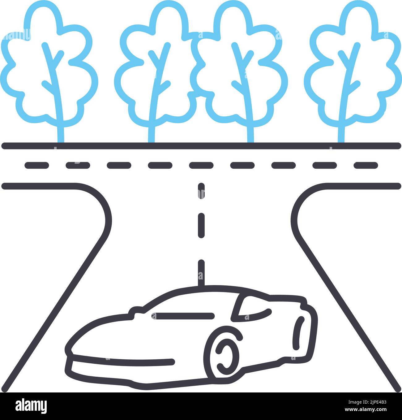 wildlife crossing line icon, outline symbol, vector illustration ...