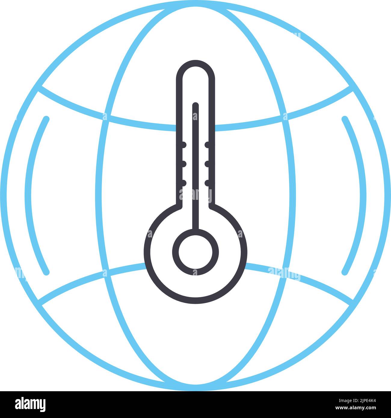 global warming line icon, outline symbol, vector illustration, concept sign Stock Vector