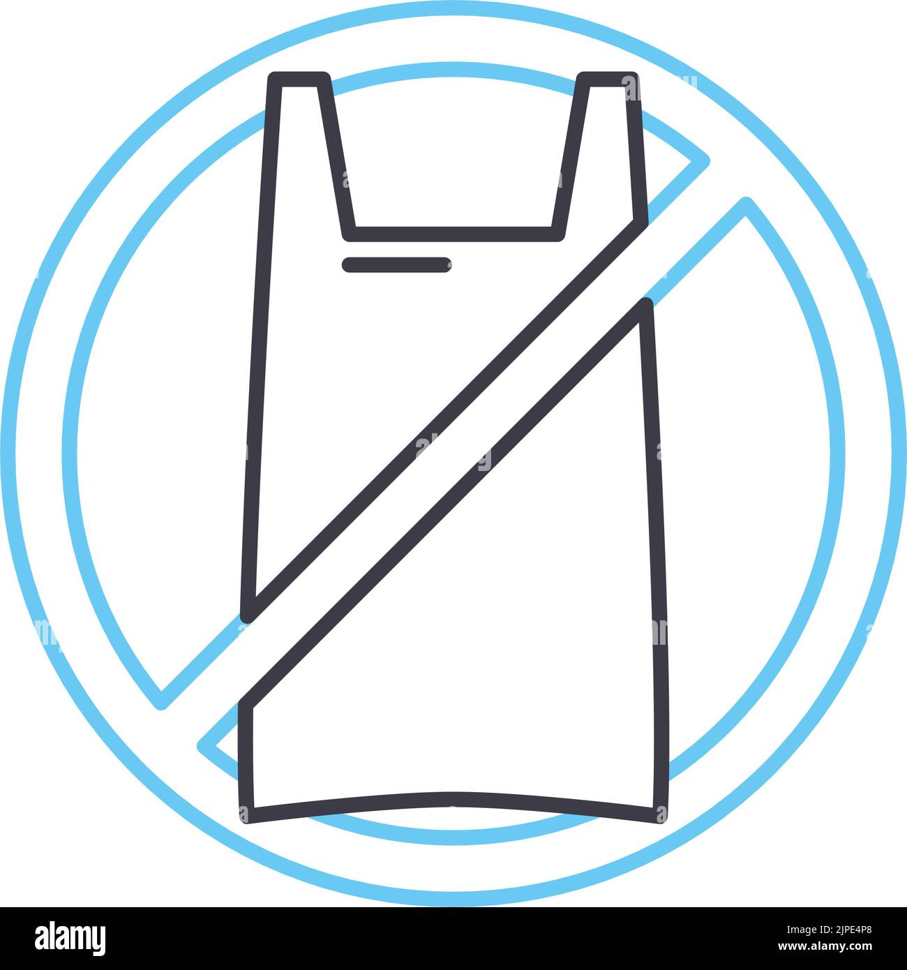 no plastic bags line icon, outline symbol, vector illustration, concept