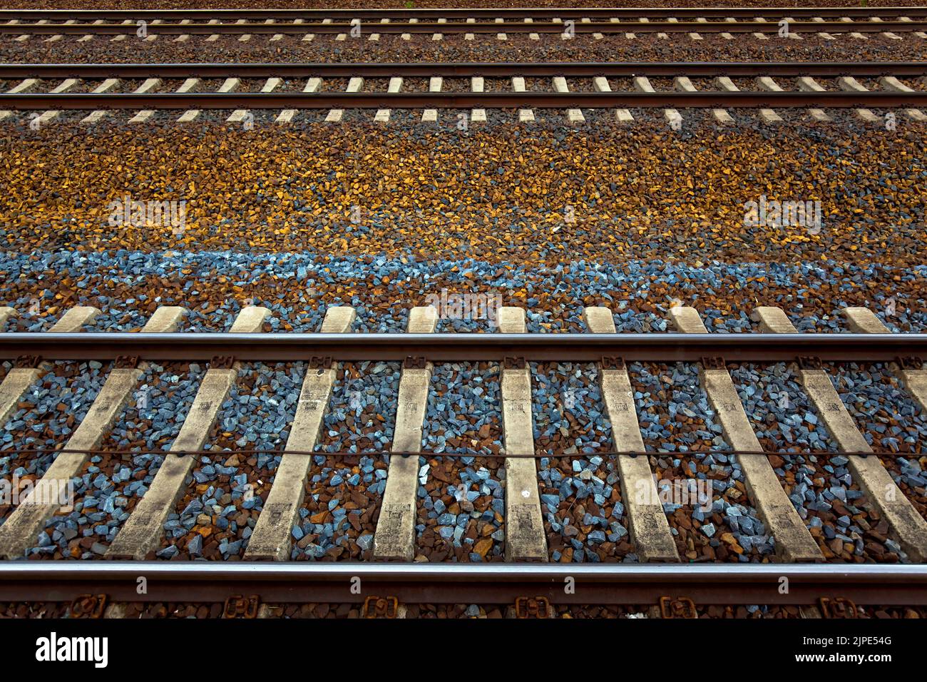 railroad track, track bed, railroad tracks, track beds Stock Photo Alamy