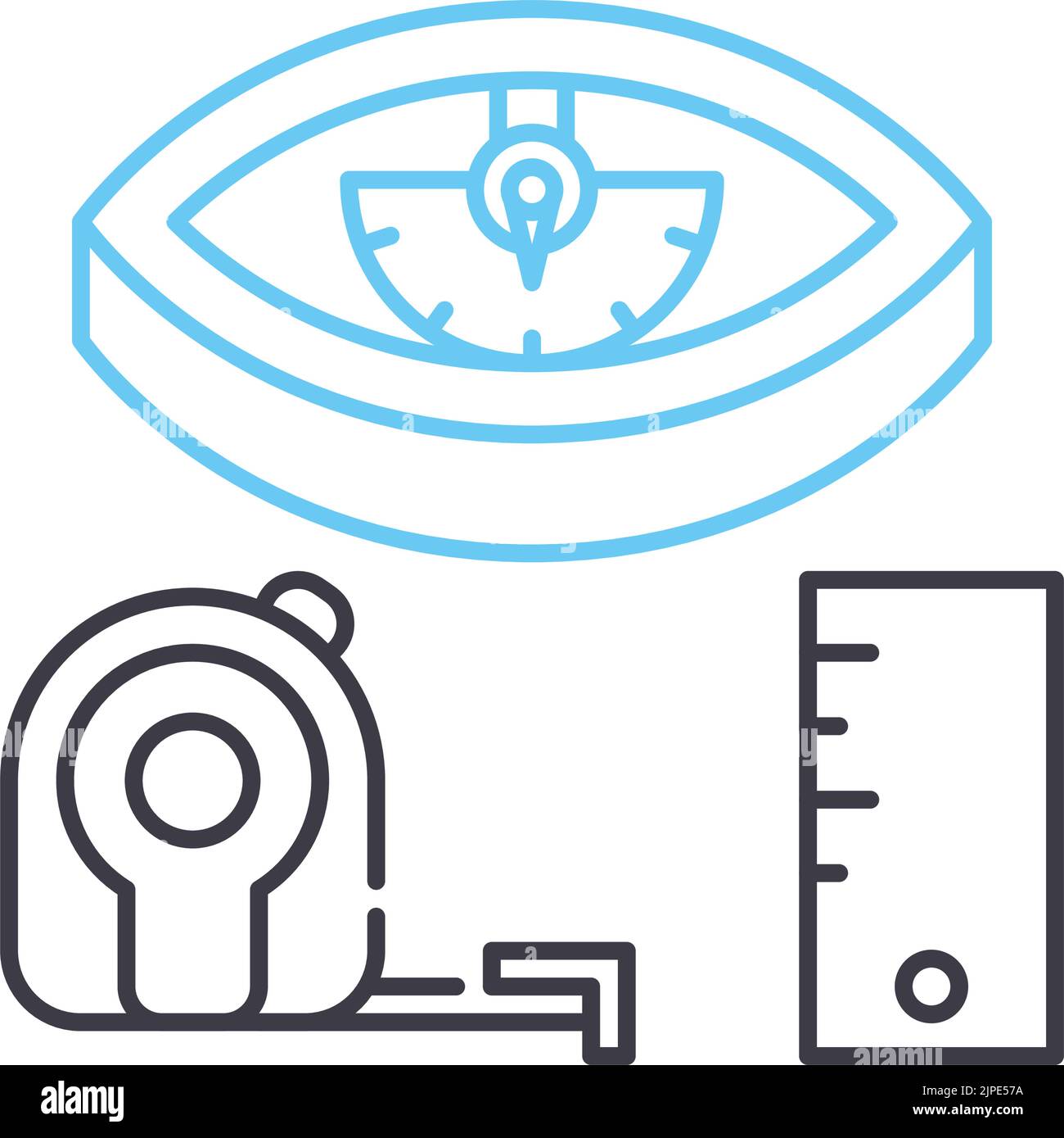 measuring instrument line icon, outline symbol, vector illustration