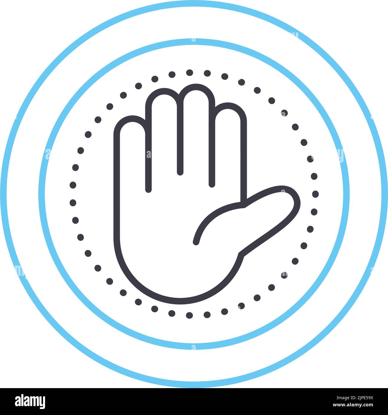 stop line icon, outline symbol, vector illustration, concept sign Stock Vector