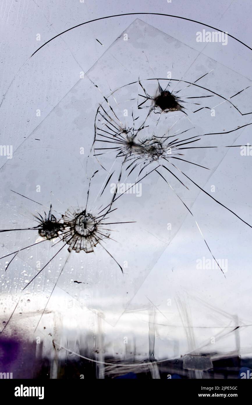 stuck, window glass, fragmented, provisionally, stucks, windows, fragmenteds, provisionallies Stock Photo