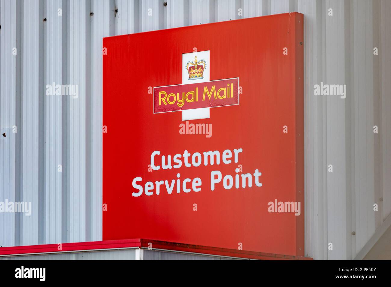NewcastleunderLyme, Staffordshireunited kingdom August, 14, 2022 royal mail logo and customer