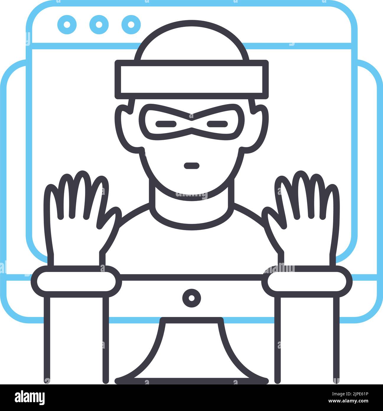 theft line icon, outline symbol, vector illustration, concept sign Stock Vector