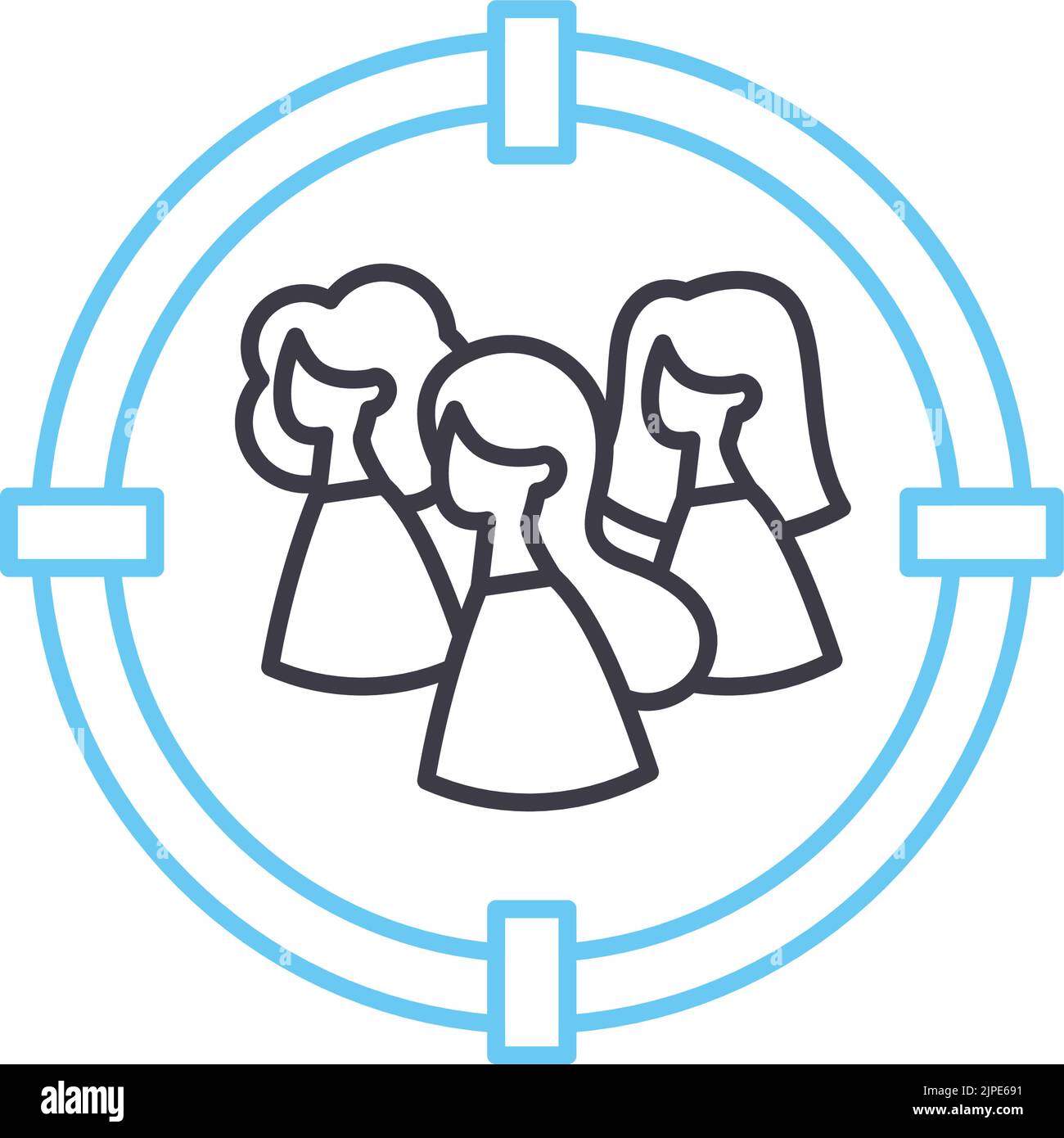 focus group line icon, outline symbol, vector illustration, concept ...