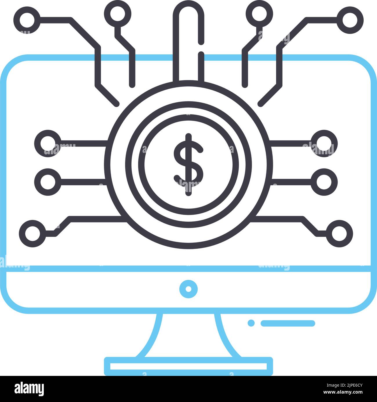 technology line icon, outline symbol, vector illustration, concept sign