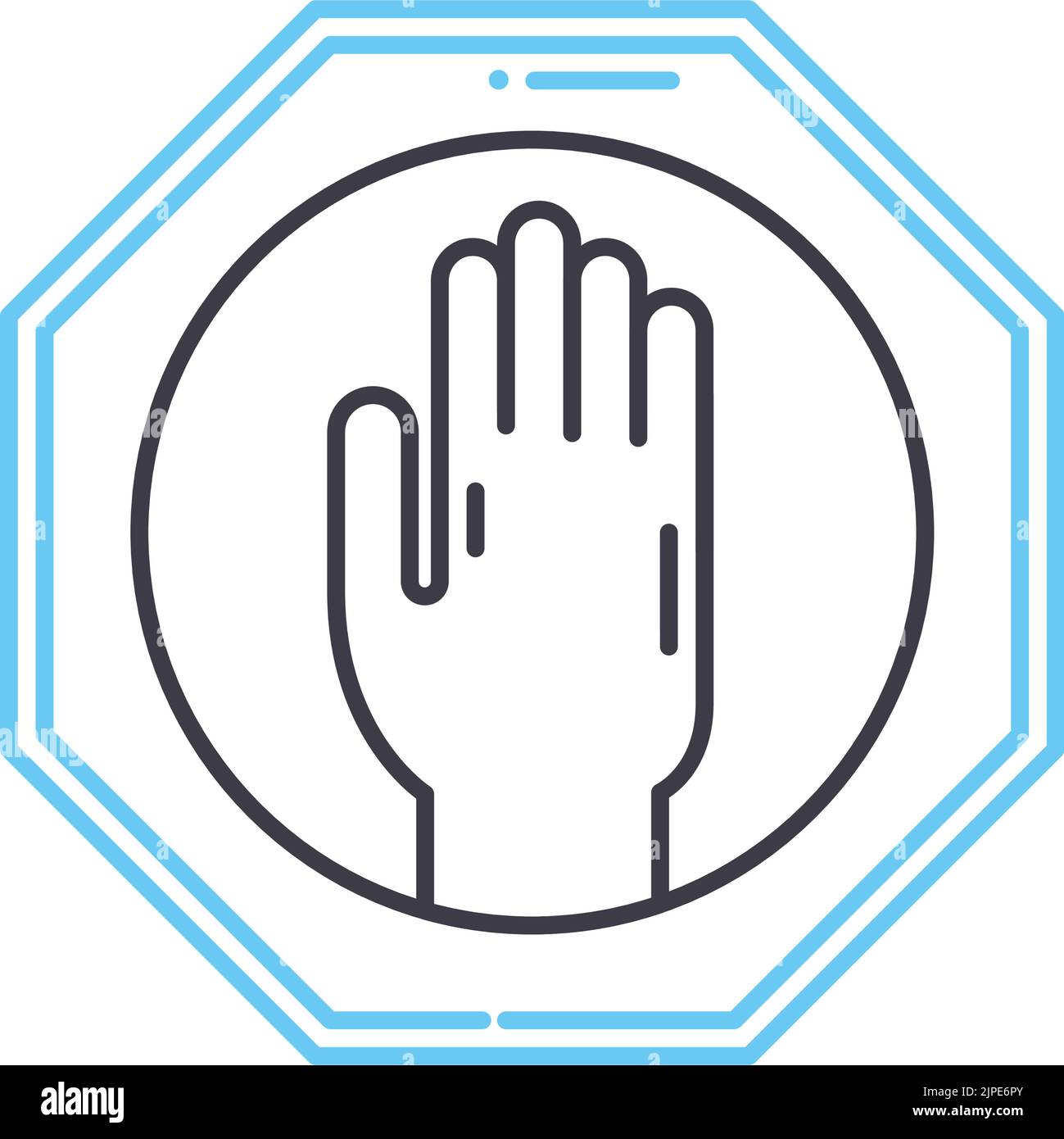 forbid line icon, outline symbol, vector illustration, concept sign ...