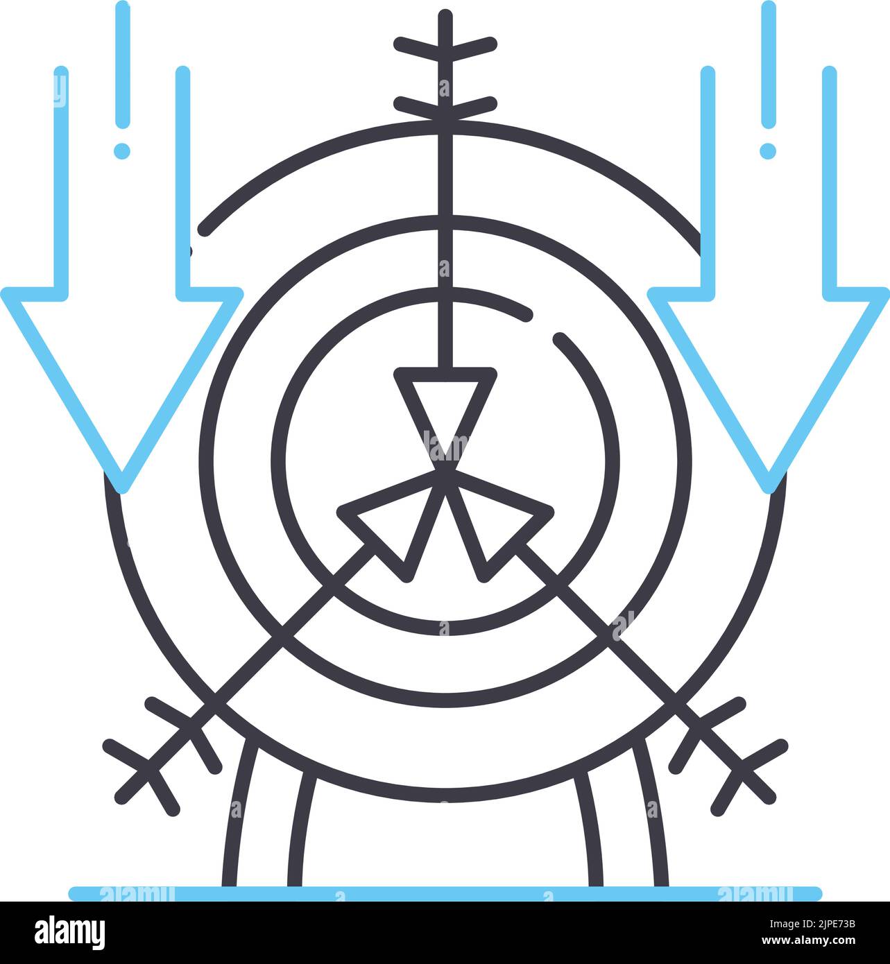 targeting line icon, outline symbol, vector illustration, concept sign ...