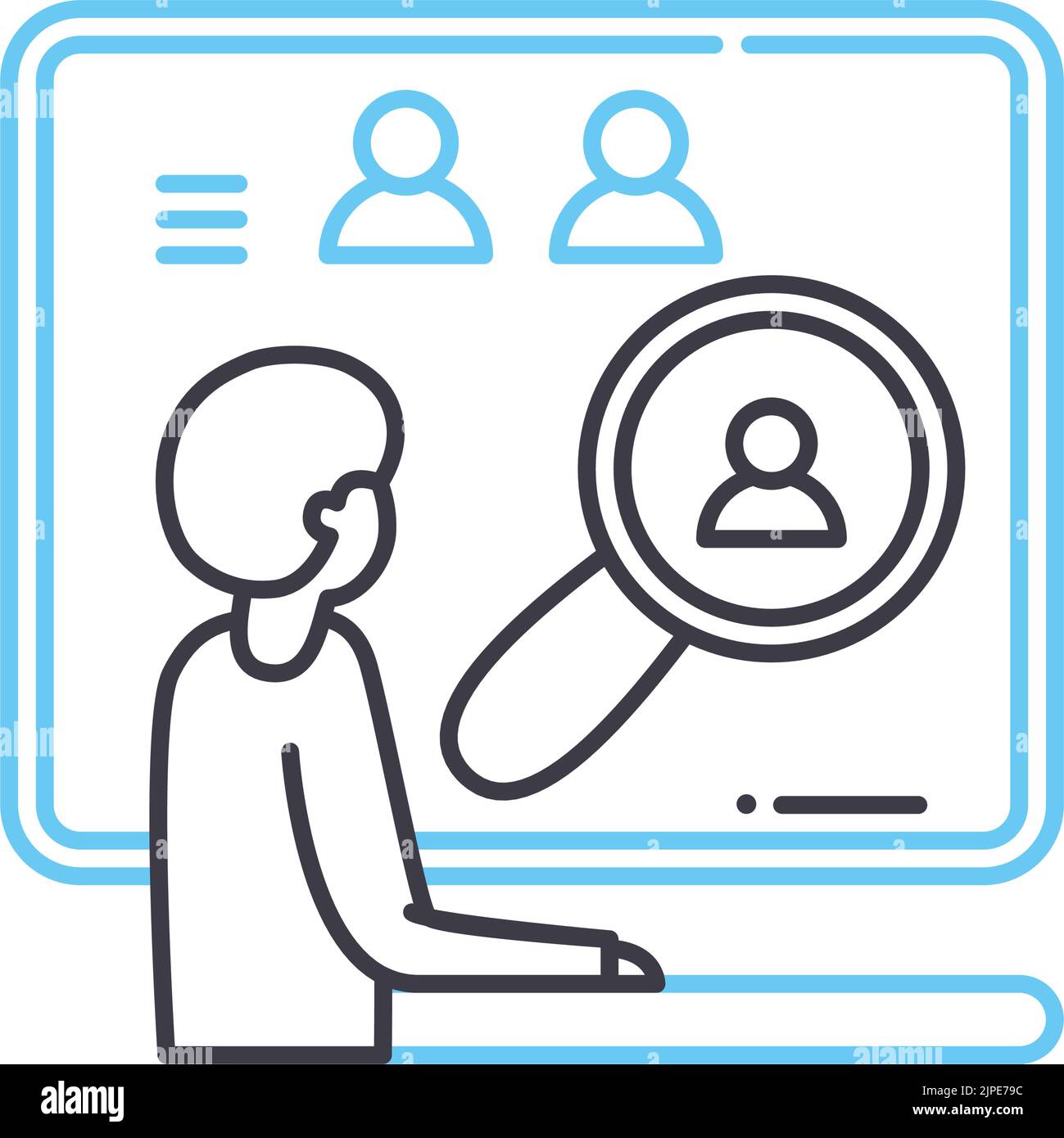 recruitment line icon, outline symbol, vector illustration, concept ...
