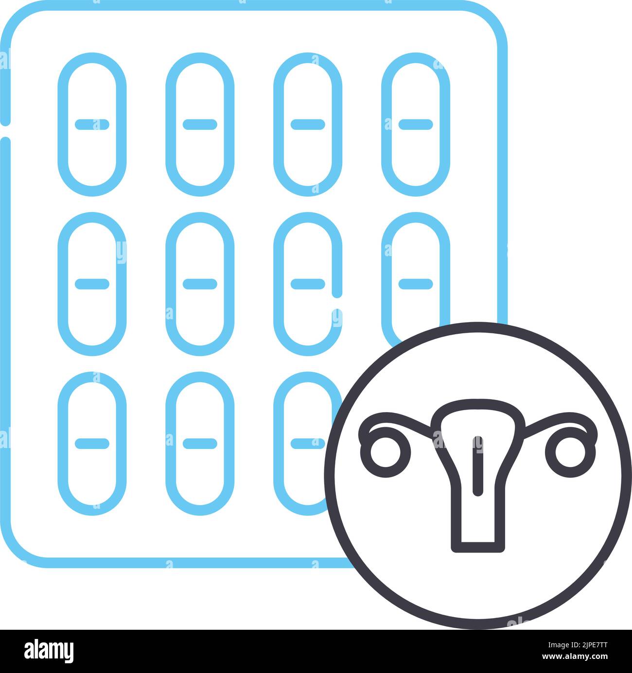 pregnancy medication line icon, outline symbol, vector illustration, concept sign Stock Vector