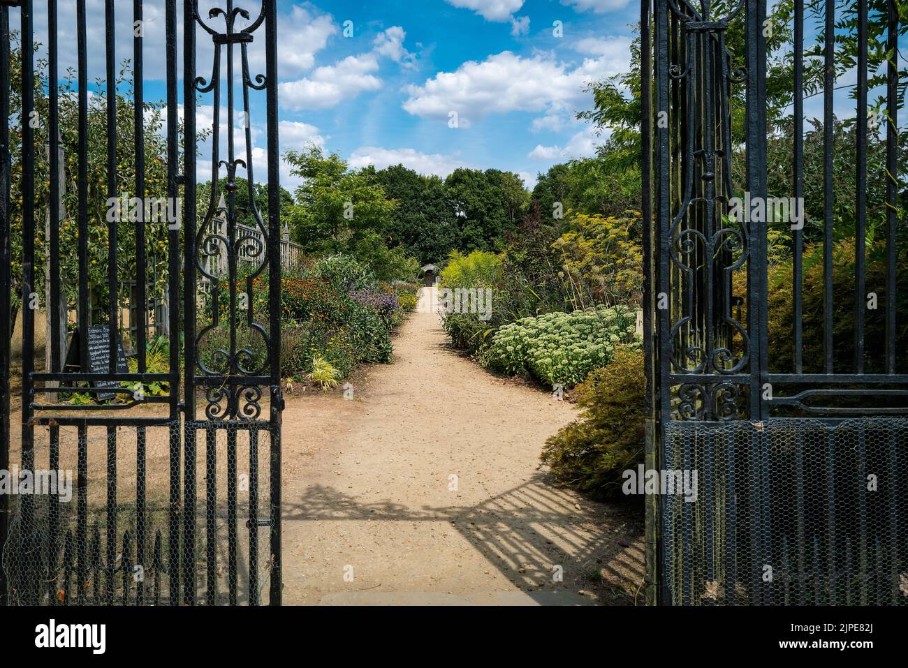 The entrance to the walled garden at parham House, Sussex Stock Photo