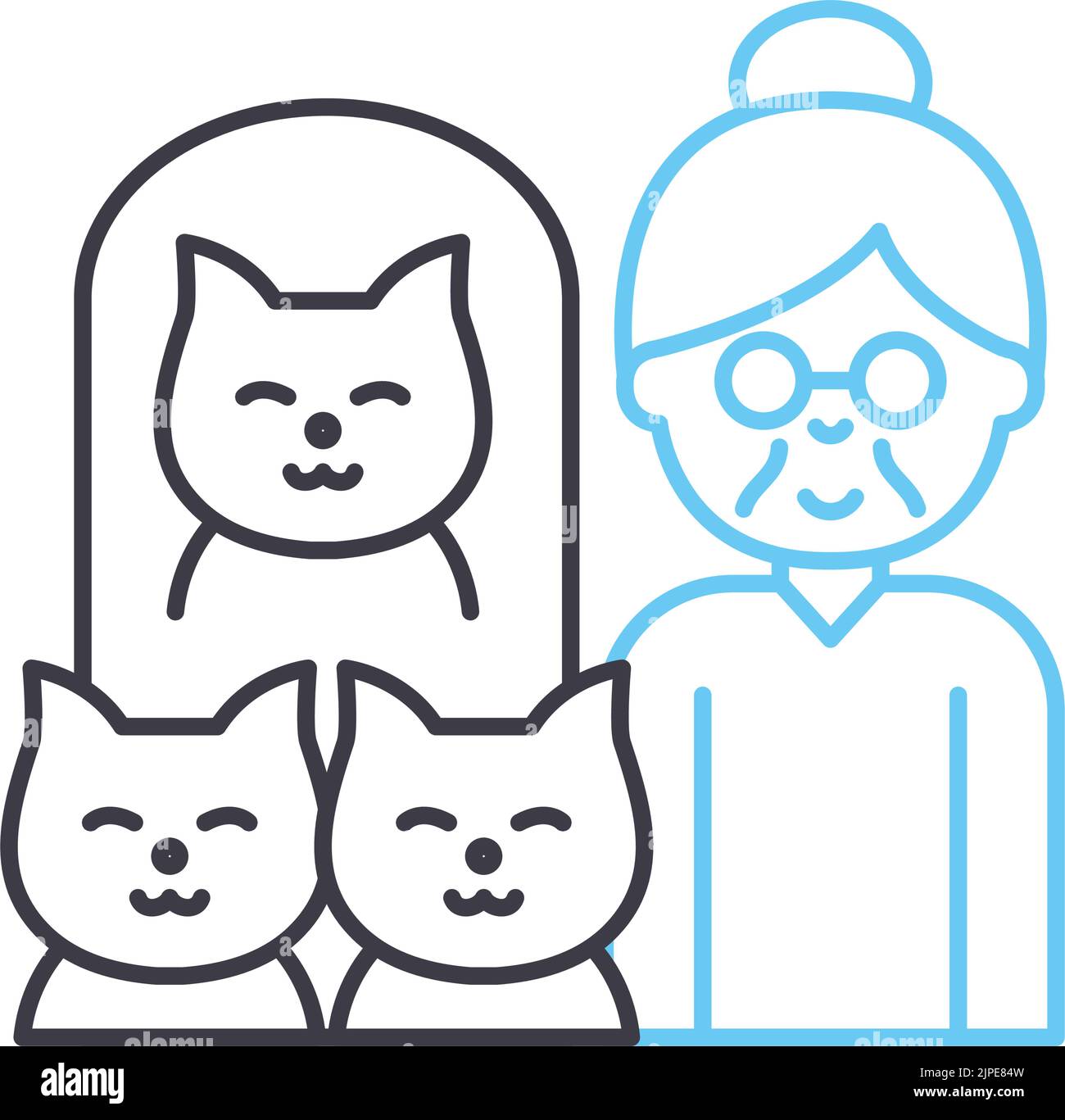 pets line icon, outline symbol, vector illustration, concept sign Stock Vector