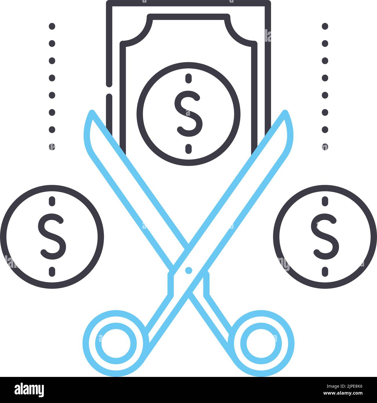 waste of money line icon, outline symbol, vector illustration, concept sign Stock Vector