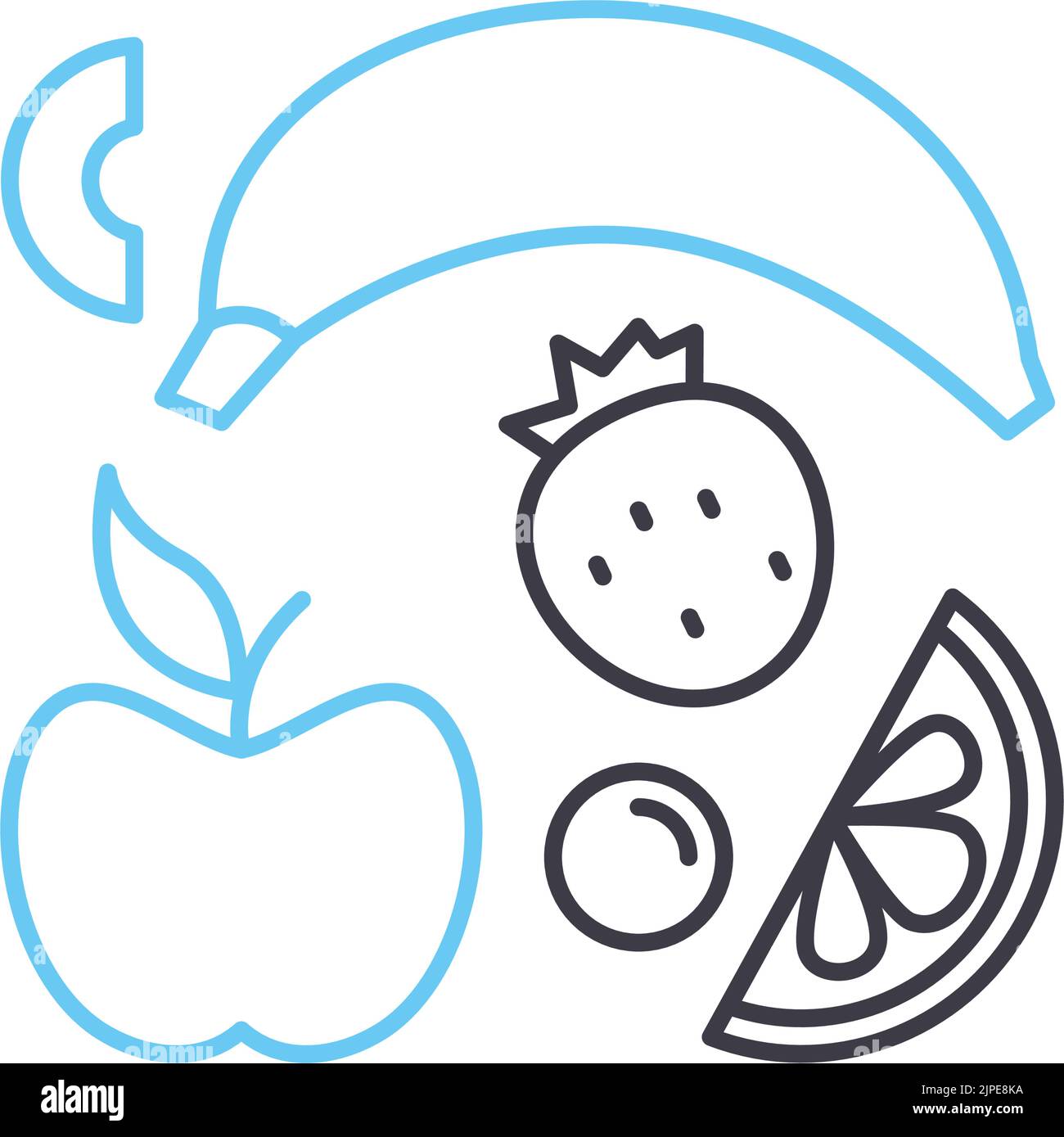 fruit line icon, outline symbol, vector illustration, concept sign ...