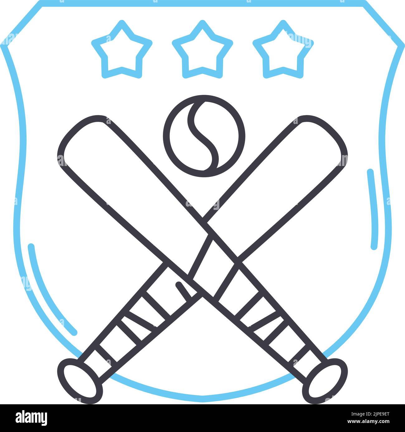 sportclub emblem line icon, outline symbol, vector illustration, concept sign Stock Vector