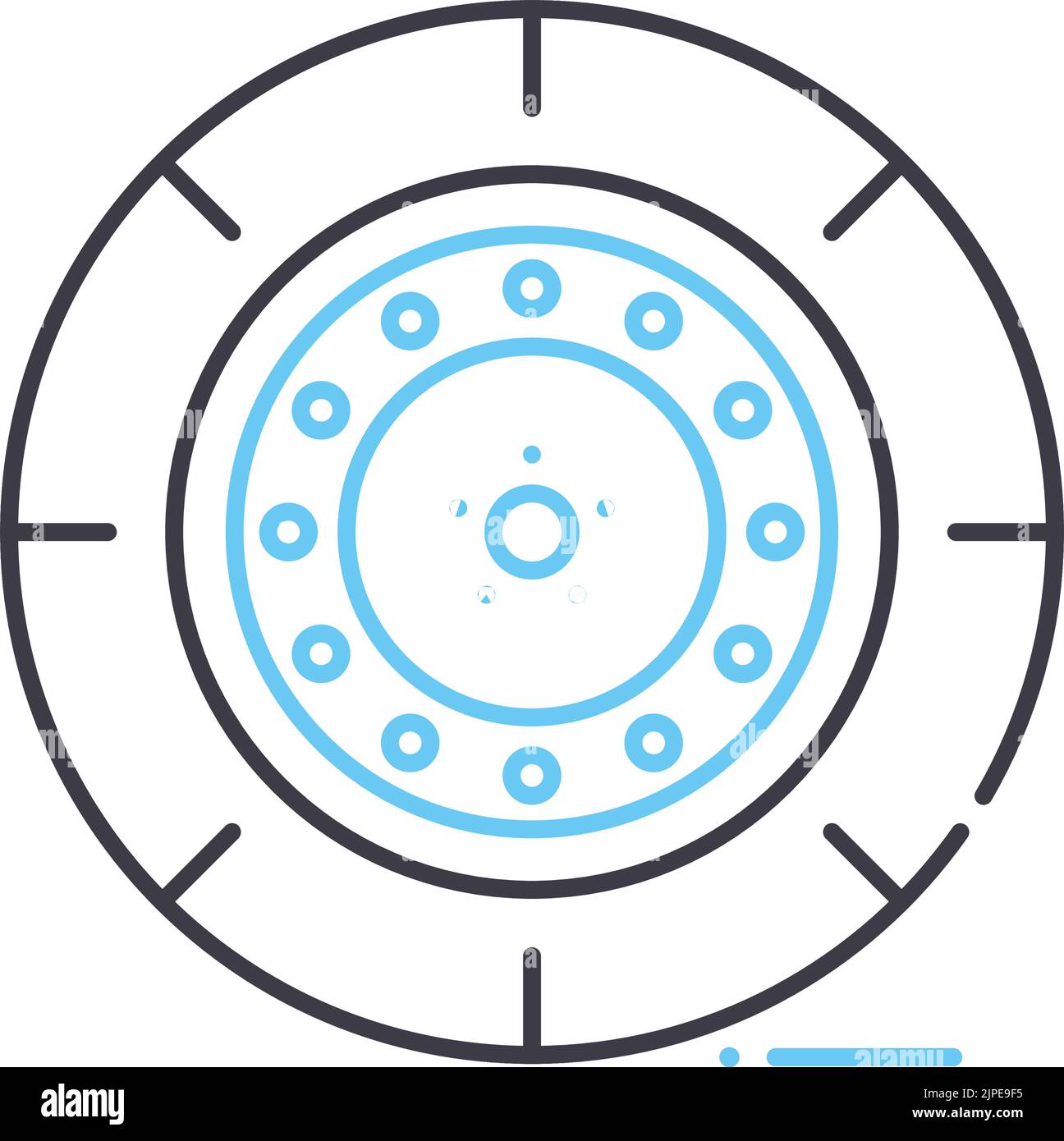 wheel line icon, outline symbol, vector illustration, concept sign Stock Vector