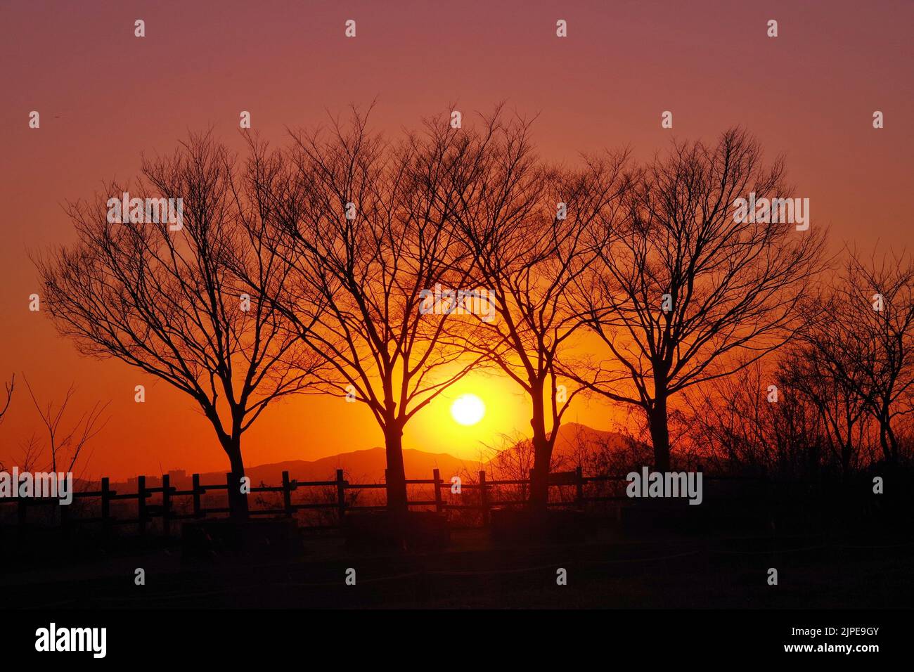 sunset in korea Stock Photo Alamy