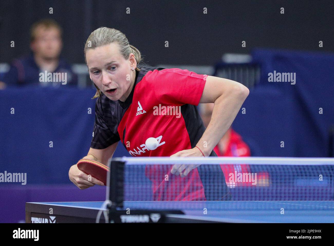Munich, Germany. 17th Aug, 2022. Table tennis; European Championship, quarterfinals; doubles