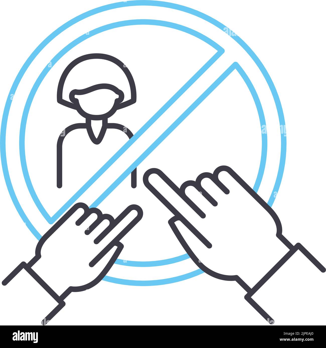 stop bulling line icon, outline symbol, vector illustration, concept sign Stock Vector